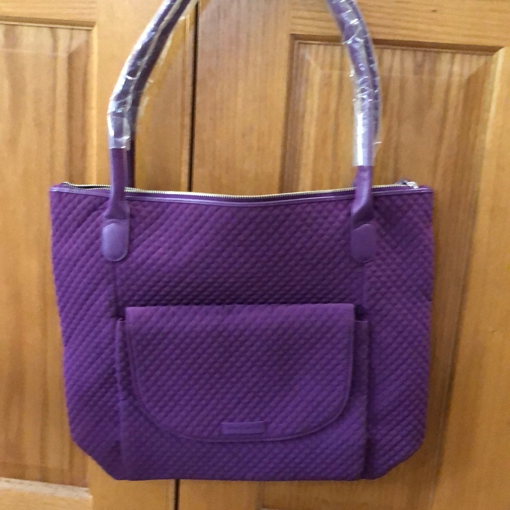 Vera Bradley Carson North South Tote Bag in Gloxinia Purple